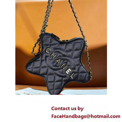 chanel Satin & Black Metal & Black AS4579 star handbag 2024 - Click Image to Close